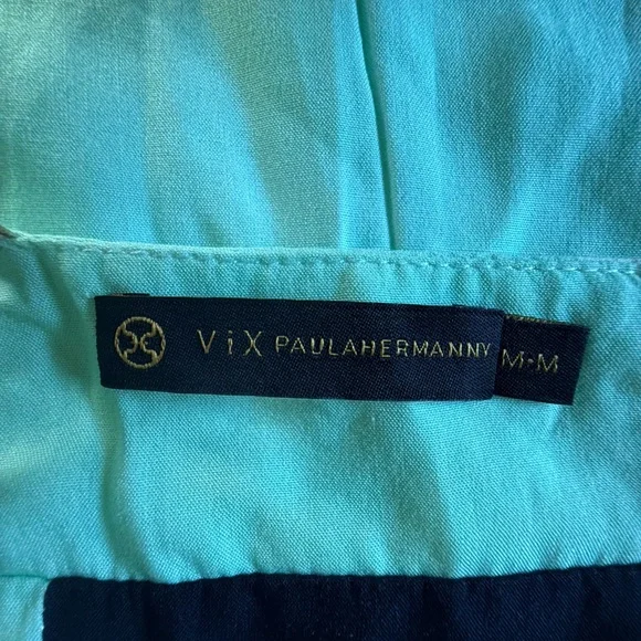 VIX -Mint Green, Black, and Tan Maxi Dress